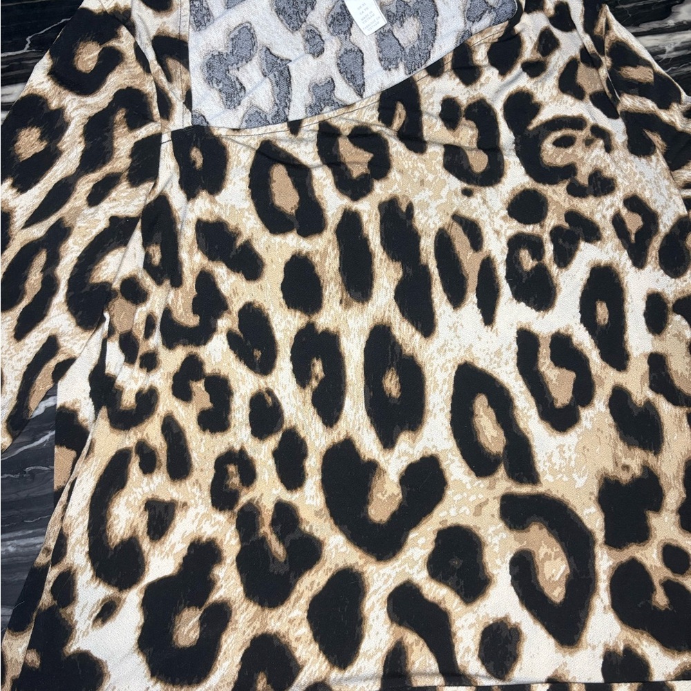H&M Leopard Print Long Sleeve Top